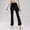 01 Black, variant on Weiqiqre Women Beach Fashion Leggings with Pockets Kids Bell Bottom High Waisted Flare Yoga Pants for Dance Activewear
