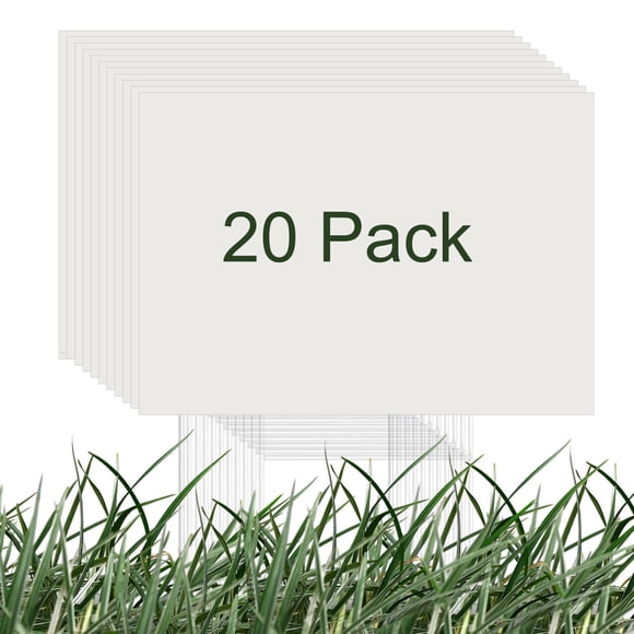 Unique Bargains Blank Yard Signs, 16'x12' Corrugated Plastic Sheet, White Lawn Sign, Garage Sale Sign, Open House Sign, 20 Pack