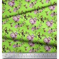thumbnail image 3 of Soimoi Rayon Fabric Hummingbird,Leaves & Rose Floral Print Fabric by Yard 56 Inch Wide, 3 of 3
