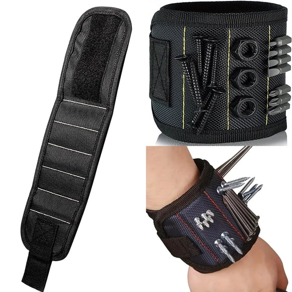 Magnetic Wristband, Wristband for Tools Father Colleague in 15 Magnets Adjustable Size Suitable for Fixing with Screws Nails and Wrenches, Magnetic Wristband*1