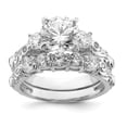thumbnail image 1 of Bague de Mariage 2 Pcs en Argent Sterling 925 Plaquée Rhodium avec Zircon Cubique, 1 of 2