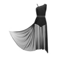 thumbnail image 4 of iiniim Robe de Danse Lyrique pour Femmes à Paillettes et Strass, Sans Manches, Fendue, Noire, m, 4 of 7