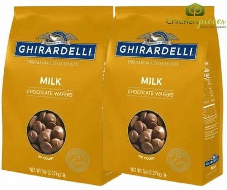 Ghirardelli Stanford Milk Chocolate Wafers – Velvet Butter & Toasted Caramel Undertones, High Cocoa Butter Premium Couverture Discs, 10 lb. Commercial Master Supply Pack