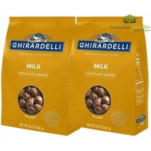 Ghirardelli Stanford Farines de chocolat au lait – Beurre de velours & Sous-tons de caramel grillés, disques de couverture premium à haut beurre de cacao, 10 lb. Pack d'approvisionnement commercial principal