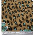 thumbnail image 1 of Soimoi Tissu Popeline Coton Brun Imprimé Peau d'Insecte & Léopard Artistique pour Couture 56 Pouces de Large, 1 of 3