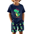 thumbnail image 2 of MIASHUI Ensembles et Ensembles pour Garçons Imprimé Dinosaure T-Shirt à Manches Courtes Col Ras du Cou et Ensemble de Shorts pour Tenue Décontractée Âges 4-12 pour Activités Quotidiennes et de Plein Air, 2 of 3