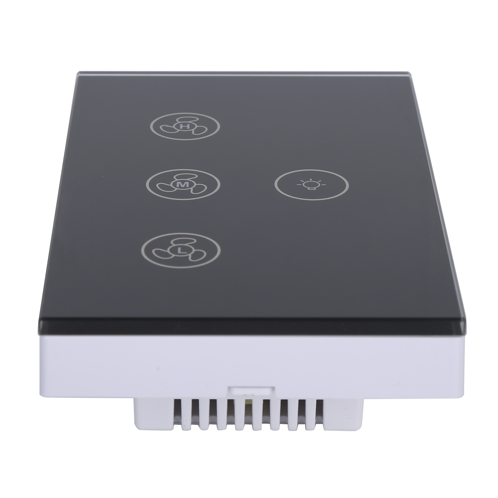 Touch Fan Switch, Smart WiFi Fan Lamp Touch Switch, Tempered Glass Panel Wall Touch Switch Voice Control Compatible for Home