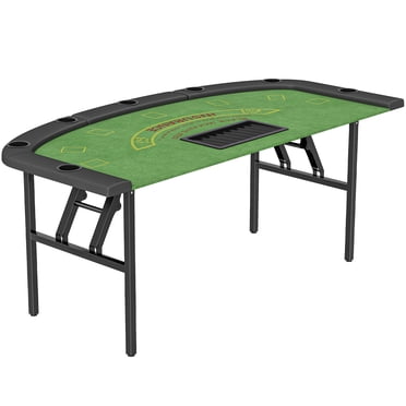 Soozier Table de Poker Pliant de 72 Pouces, Table de Blackjack Portable pour 8 Joueurs, Vert