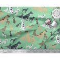 thumbnail image 2 of Soimoi Green Poly Georgette Fabric Mix Dog Print Sewing Fabric Yard 42 Inch Wide, 2 of 3