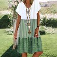 thumbnail image 2 of QIPOPIQ Robes pour Femmes Robe Midi à Manches Courtes à Étages Tendance Aguichant Décontractée Robes Robe d'Été Sans Manches Col Rond Unie Robe à Fente Offres 2023, 2 of 6