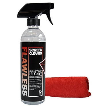 Flawless Screen Cleaner Spray with Microfiber Cleaning Cloth for LCD, LED Displays on Computer, TV, iPad, Tablet, Phone, and More (Single)