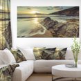 thumbnail image 1 of Sunset at Beach Vintage Style - Modern Seascape Canvas Artwork, 1 of 3