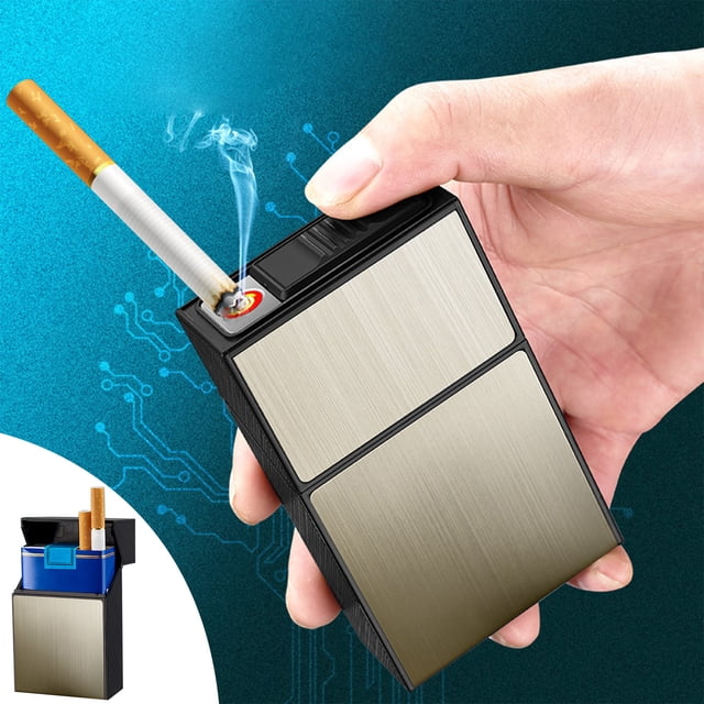 Clearance Items! Cigarettes Lighter Cigarettes Case, Windproof Flameless USB Rechargeable Lighter For Home Kitchen Cigarettes Lighter Cigarettes Case Sales Today Clearance!