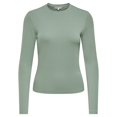 thumbnail image 1 of ONLY Chemise à Manches Longues pour Femme - Haut à Col Rond ONLRILEY, Manches Longues, Col Rond, Coton Extensible Vert Pâle m (Moyen), 1 of 3
