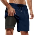 thumbnail image 1 of HXWCHs Quick Dry Men's Beachwear Board Shorts with Inner Compression Liner and Pocketed Design for Swim Trunks featuring Inseam Comfort and Quick-Dry Fabric XXXXXL Navy, 1 of 4