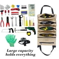 thumbnail image 3 of Fridja Sac à Outils Multifonction, Organisateur d'Outils à 5 Compartiments à Fermeture Éclair, Sacs de Rangement d'Outils Portatifs, Pochette en Tissu Imperméable à Fermeture Éclair pour Mécanicien, Électricien, Réparateur, 18,5 x11 Po, Kaki, 3 of 6