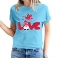 thumbnail image 2 of Pisexur T-shirt de la Saint-Valentin Haut T-shirt de la Saint-Valentin pour Femme Amour Imprimé T-shirt à Manches Courtes Haut à Manches Courtes Col Rond Haut/chemise, 2 of 5
