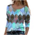 thumbnail image 1 of Machine d'Impression de T-Shirts Mode Femmes Décontracté Impression Col Rond Manches Longues T-Shirt Ample Blouse d'Automne Chandail Hauts, 1 of 5
