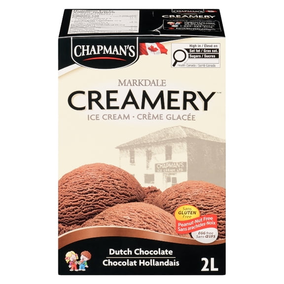 Chapman's Markdale Creamery Crème Glacée au Chocolat Hollandais dans un Carton 2L