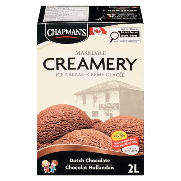 Chapman's Markdale Creamery Crème Glacée au Chocolat Hollandais dans un Carton 2L