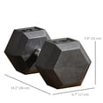 thumbnail image 3 of Soozier 2 x 50 lbs Dumbbells Weight Set for Home Gym Cardio Exercise, 3 of 10