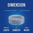 thumbnail image 3 of Underhill UltraMax Clear Premium 1 Inch x 100 Foot Heavy Duty Garden Water Hose, 3 of 9