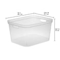 thumbnail image 2 of Sterilite 8.25x12.25x15 Inch Storage Bin w/ Carry Handles, Clear (24 Pack), 2 of 9