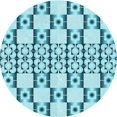 thumbnail image 1 of Ahgly Tapis d'Intérieur Lavable en Machine Carré Transitionnel Bleu, 3 Pieds Carré, 1 of 7