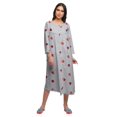 thumbnail image 1 of Moomaya Robe de Nuit Imprimée Longueur Genou en Coton avec Bordure en Dentelle Manches 3/4 pour Femmes, 1 of 5