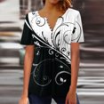 thumbnail image 2 of CEHVOM T-shirt à Manches Courtes Décontracté pour Femmes, Col Rond Imprimé, Ample, Blouse, Liquidation, 2 of 5