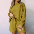 thumbnail image 2 of Yuyuzo 2 Piece Sets for Women Summer Oversized Long Sleeve T Shirts Drawstring Shorts Matching Outfits, 2 of 6