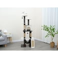 thumbnail image 3 of Vibrant Life 6-Lvl 65" Large Cat Tree with Condo,Jute Scratching Posts,Ramp,Hammock, Off-white/Brown, 3 of 7