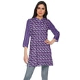 thumbnail image 1 of Moomaya Poly Crepe Mini Kurta Summer Tunic Printed Short Kurtis For Women, 1 of 5