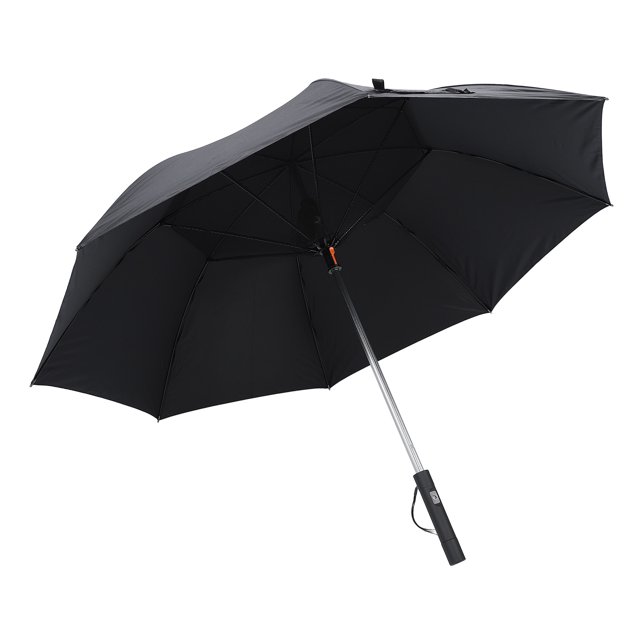 62 Inch 2600mAh USB Rechargeable Fan Umbrella, Windproof UV Protection Double Canopy Golf Umbrella with Portable Cooling Fan for Outdoor Activities