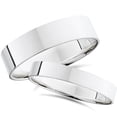 thumbnail image 1 of Bagues de Mariage Plates Polies en Or Blanc 14K, 1 of 1