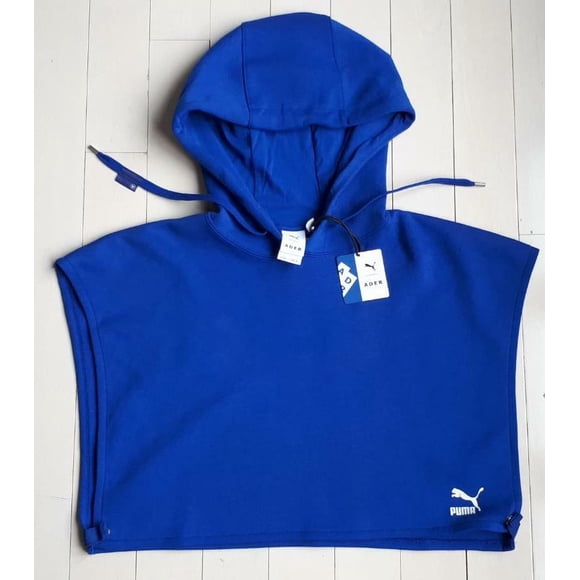 ADER x PUMA 576953 02 Sport Crop Hoodie Open Sides **RARE** Blue Cotton (XXL)