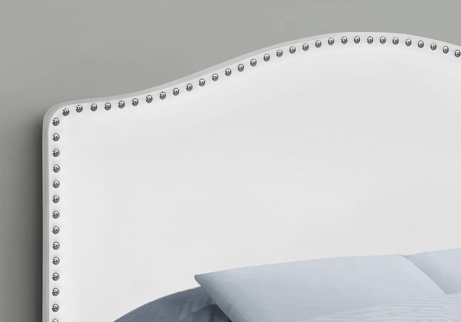 Monarch Specialties Lit, Tête De Lit Seulement, Taille Réelle, Chambre À Coucher, Rembourré, Pu D'aspect Cuir, Blanc, Transitionnel