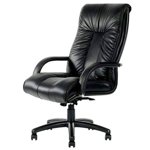Nicer Interior Italian Leather CEO Executive Office Chair - Black