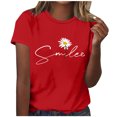 thumbnail image 3 of Babysbule Liquidation de Hauts pour Femmes T-shirt à Col Rond à Lettres Imprimées à Manches Courtes Mode pour Femmes Chemise Décontractée Ample Hauts, 3 of 4