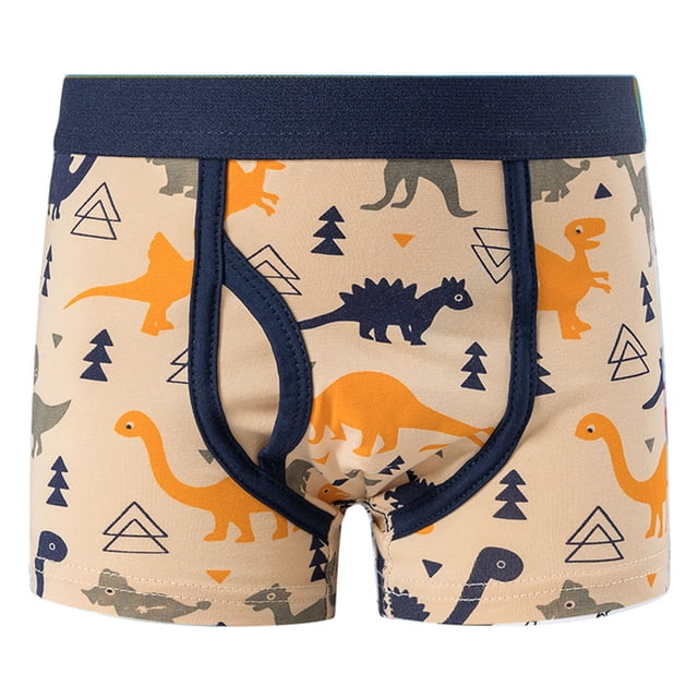 MIASHUI Boys Boxer Shorts Cotton Pattern Boxer Brief Underwear,Khaki,4-5 Years