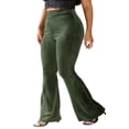 thumbnail image 3 of Women‘s Bootcut Yoga Pants Tummy Control Workout Bootleg Velvet Lounge Active Trouser Sweatpants, 3 of 6
