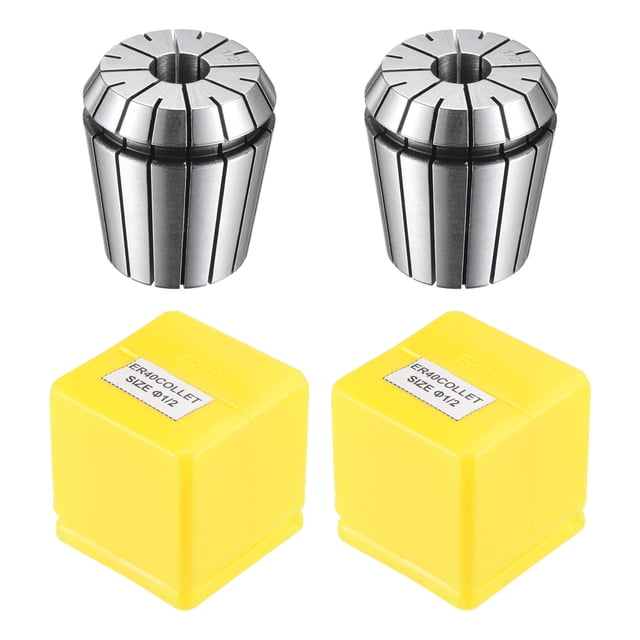 Unique Bargains ER40 Spring Collet, Mandrin 1/2 Pieds pour Machine de Gravure CNC Outil de Fraisage 2 Pack