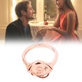 thumbnail image 1 of pstuiky Rings Ring 26 Flower English Letters Rose Gold Diamond Bracelet Letter Couple Ring, 1 of 2