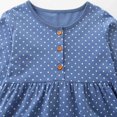 thumbnail image 4 of MIASHUI Robe Fleurie à Manches Longues pour Filles, Robes Décontractées pour Tout-Petits, Bleu Foncé, 1-2 Ans, 4 of 8