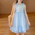 thumbnail image 4 of LOVZFMLL Girls' Summer Short Sleeve Ruffled Lace Round-Neck Embroidery Mesh Princess Bow Skirt, 4 of 6