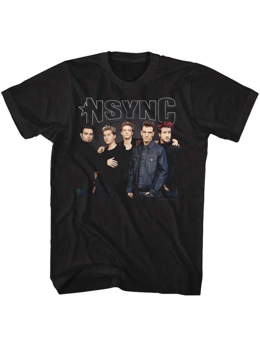 NSYNC Stark Group Shot Black Adult T-Shirt Tee