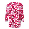 thumbnail image 5 of Penkiiy Chemises de la Saint-Valentin pour Femmes Décontractées Manches 3/4 Col Rond Blouses Imprimé Mignon Tuniques Tops 2025 2TG Multicolore, 5 of 5
