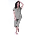 thumbnail image 4 of Moomaya Ensemble de Nuit pour Femmes Capri Coton 2 Pcs Chemises de Nuit, 4 of 6