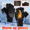 thumbnail image 1 of Gants Sans Doigts pour Hommes d'Hiver pour Cyclisme en Plein Air en Molleton Épaissi à Écran Tactile Rabattable, 1 of 4