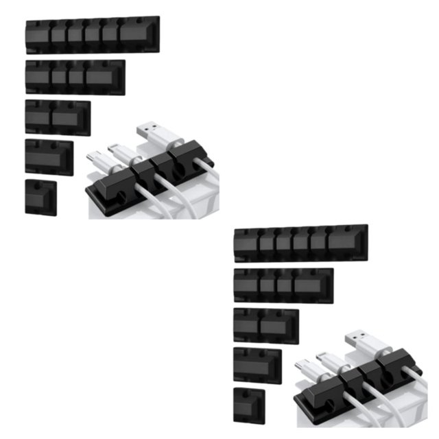 Wweixi 5piece Durable Cable Holder Organizer For Wood Tile Metal And Plastic Surfaces Multiple Slots 2Set